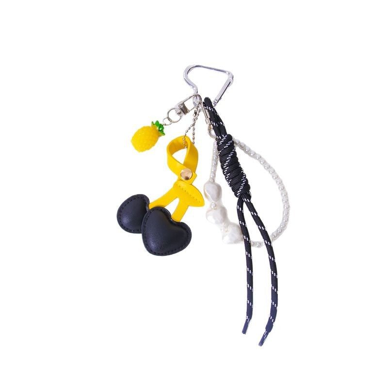 Wholesale  cherry bag pendant resin fruit keychain